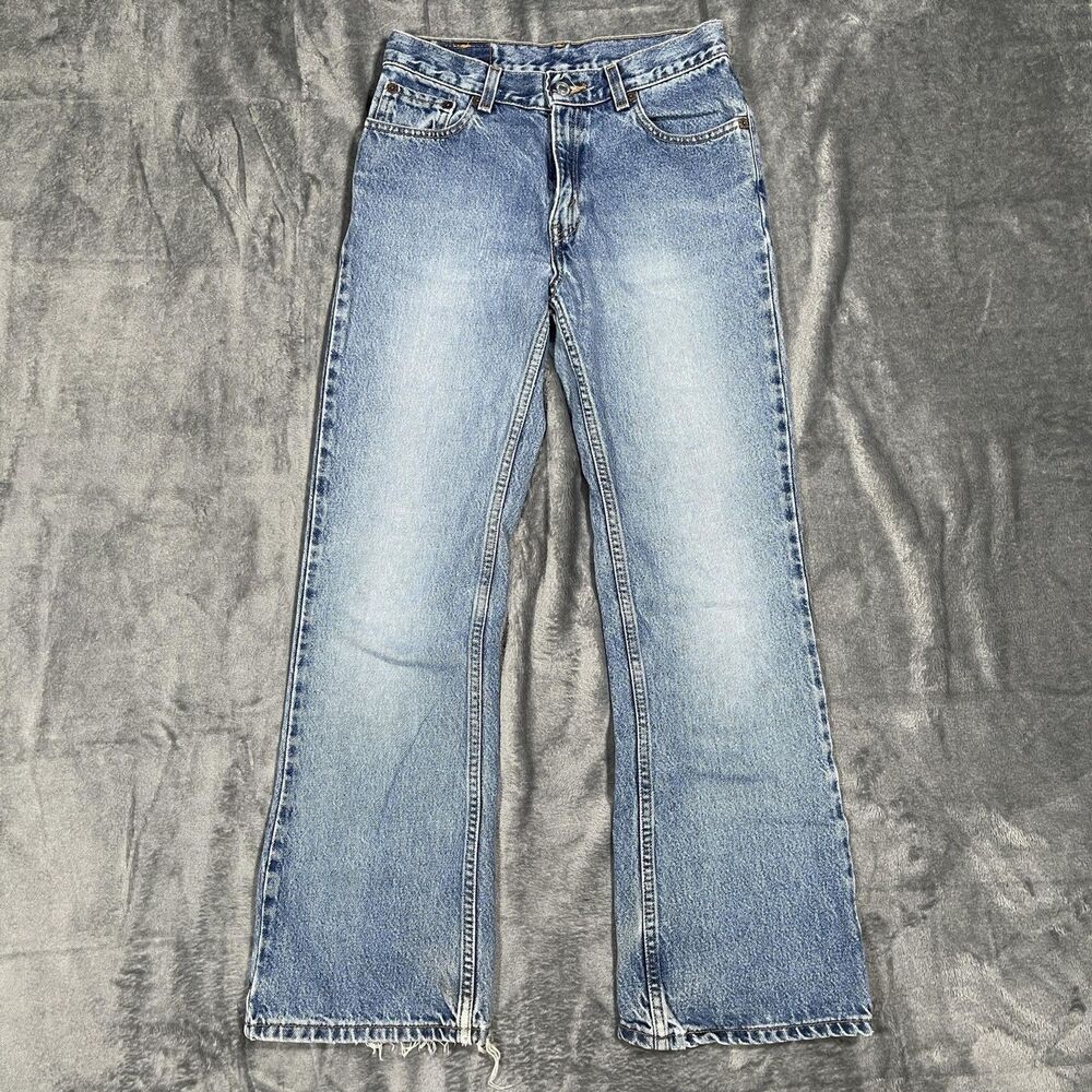 Vintage 1990s Levi's 517 Low Rise Flared Jeans Size 26 x 27 Blue Denim Ranch